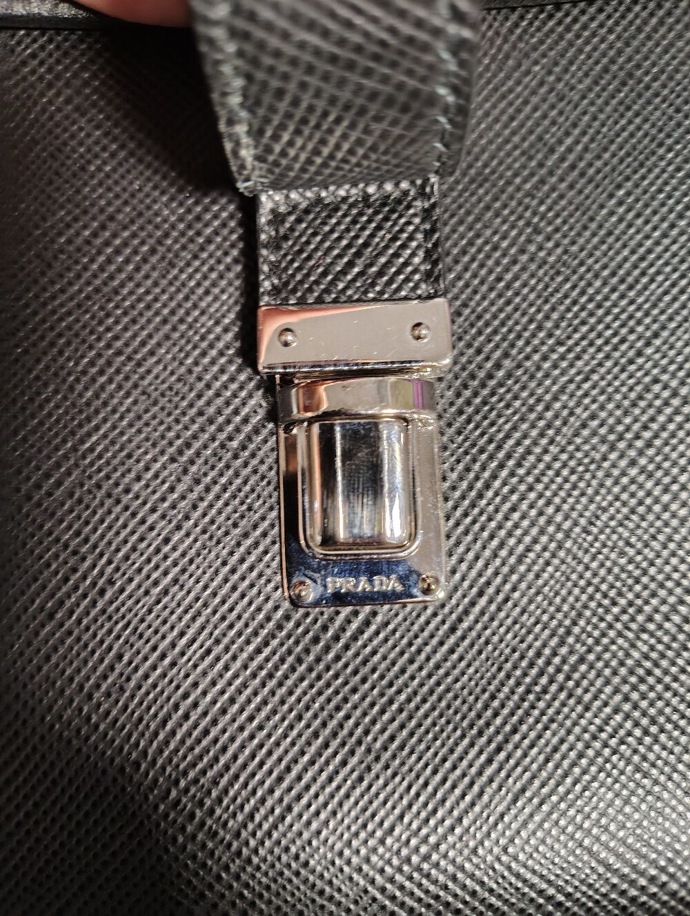 Prada Black Textured Leather Crossbody Bag with Buckle Detail - Picture 5 of 16